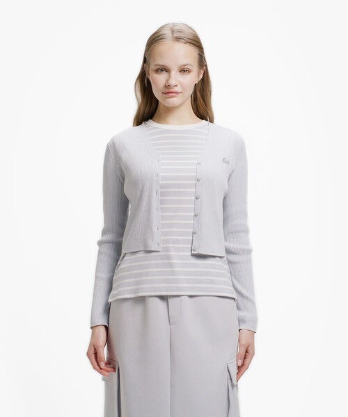 LACOSTE（ラコステ） カーディガン UVカット クールマックスリブニット