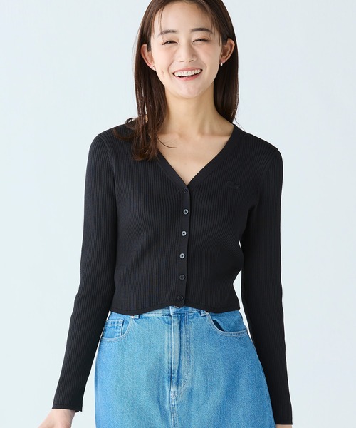 LACOSTE（ラコステ） カーディガン UVカット クールマックスリブニット
