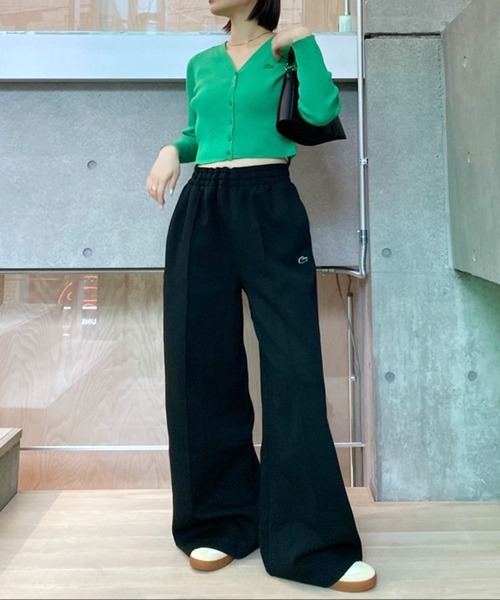 LACOSTE カーディガン UVカット クールマックスリブニット