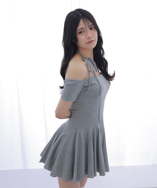 M DOLLY ワンピース off shoulder halter mini dress/オフショルダー