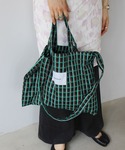 トートバッグ 「SANSeLF」2WAYチェッ...の詳細画像1