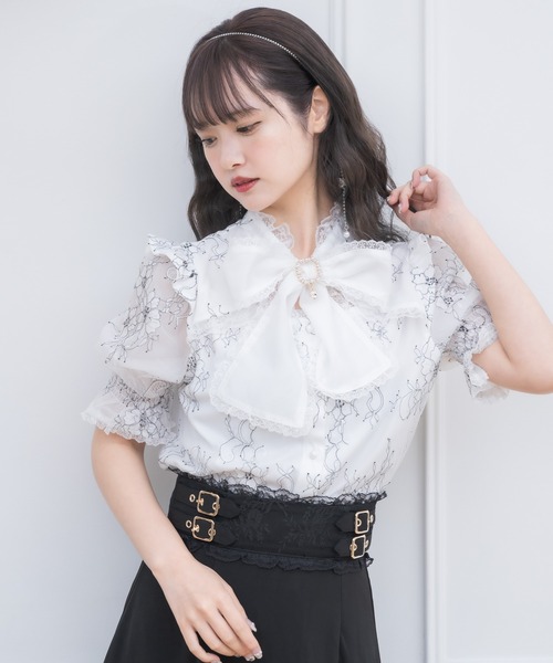 レース トップス 2way lace top／2wayレーストップス（Tシャツ/カットソー）｜yae