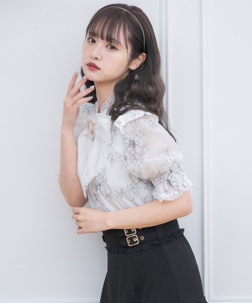 レース トップス 2way lace top／2wayレーストップス（Tシャツ/カットソー）｜yae