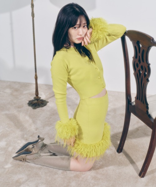 SNIDEL（スナイデル） ニットカーディガン FREE イエロー レディース