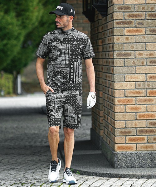 FR2 GOLF ペイズリー　セットアップ　メンズ DIVINER GOLF セットアップ 「DIVINER GOLF」ペイズリー柄半袖