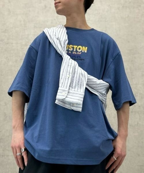 Right-on tシャツ タイポグラフィック刺繍Tシャツ メンズ