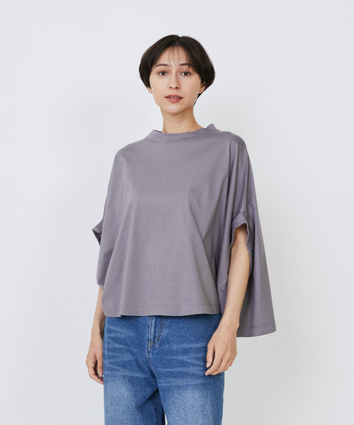 tシャツ コットン天竺Aラインシルエットプルオーバー レディース