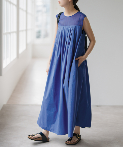 Spick &span シアーヨーク切り替えワンピース Spick＆Span ワンピース 「追加」シアーヨーク切替ワンピース