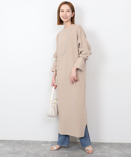SLOBE IENA（スローブイエナ） ニットワンピース - ベージュ