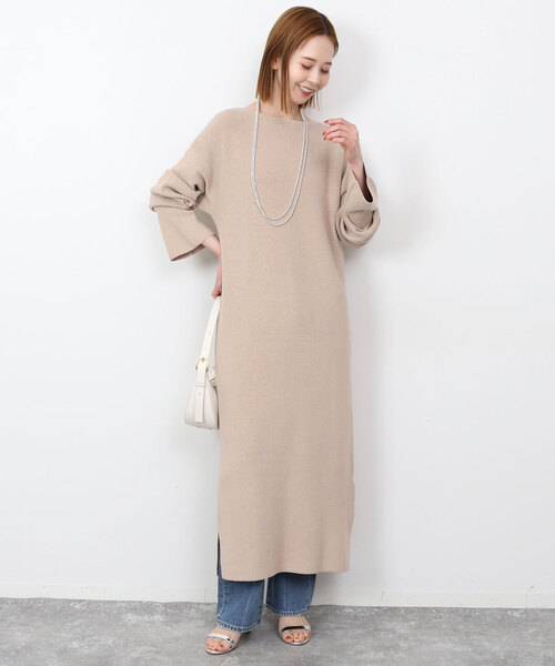 SLOBE IENA（スローブイエナ） ニットワンピース - ベージュ