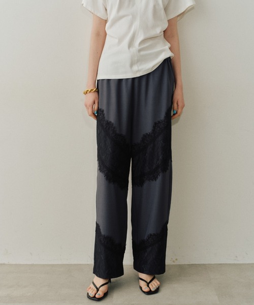 スラックス パンツ Lace design slacks / レースデザイン