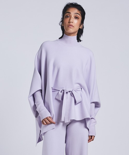 「Sov.」 ニットポンチョ 38 ネイビー レディース_画像4