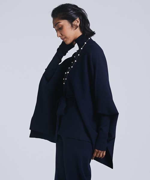 「Sov.」 ニットポンチョ 38 ネイビー レディース_画像5