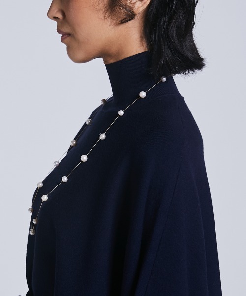 「Sov.」 ニットポンチョ 38 ネイビー レディース_画像8