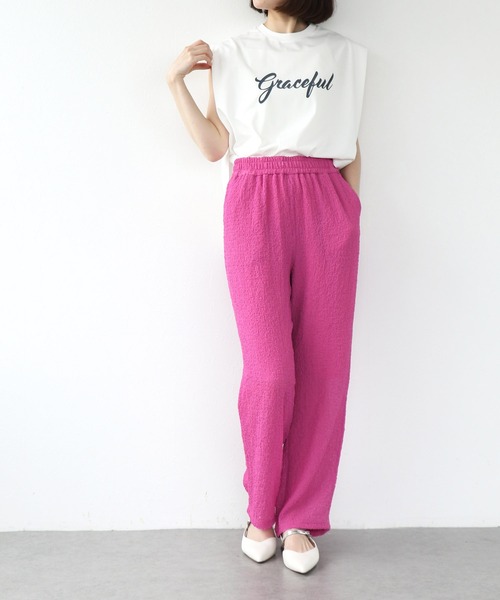 Jines（ジネス） パンツ クシュクシュワイドパンツ レディース