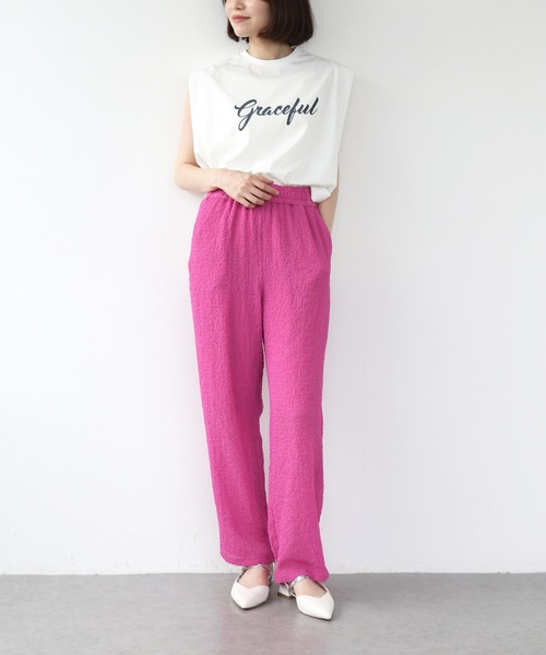 Jines(ジネス) パンツ クシュクシュワイドパンツ レディース Jines(ジネス) パンツ クシュクシュワイドパンツ レディース