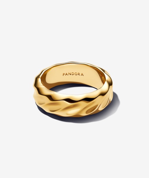 PANDORA（パンドラ） 指輪 リング リップル ワイド バンド ゴールド
