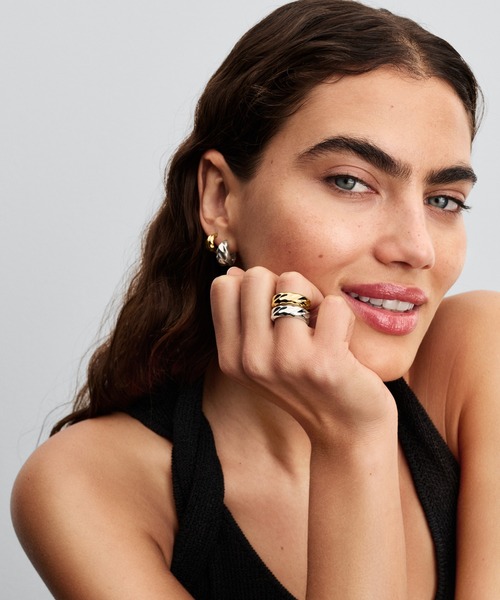 パンドラ PANDORA WIDEリング K14YGコーティング PANDORA（パンドラ） 指輪 リング リップル ワイド バンド ゴールド