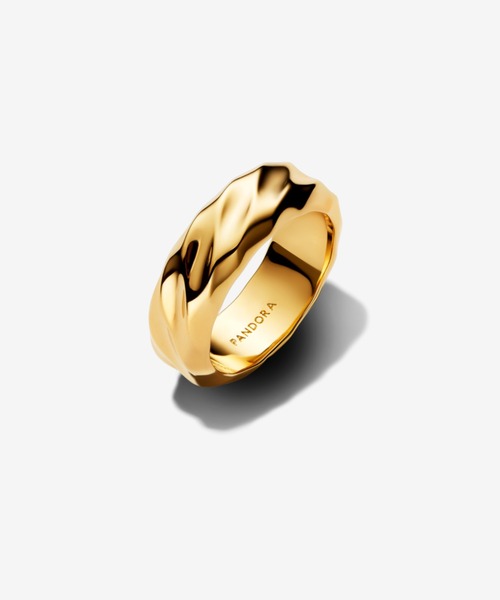 PANDORA（パンドラ） 指輪 リング リップル ワイド バンド ゴールド