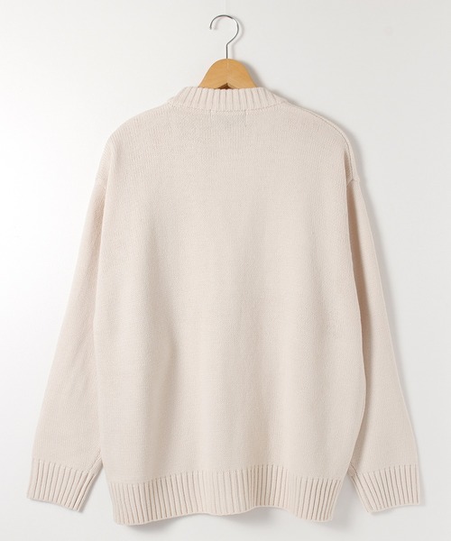 「BEVERLY HILLS POLO CLUB」 ニットカーディガン M ベージュ メンズ_画像2