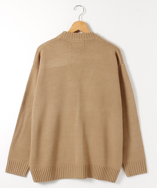 「BEVERLY HILLS POLO CLUB」 ニットカーディガン M ベージュ メンズ_画像3