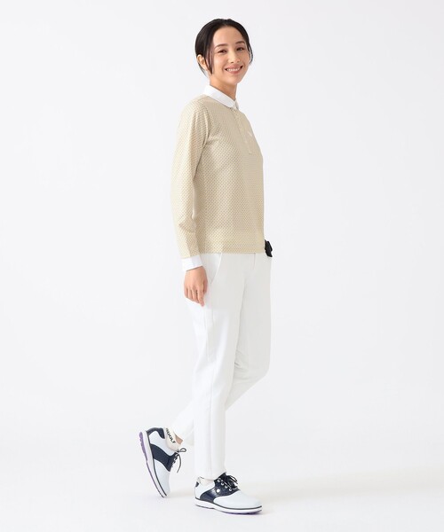 BEAMS GOLF ポロシャツ ポロ PURPLE LABEL / 変形ドット柄 丸襟