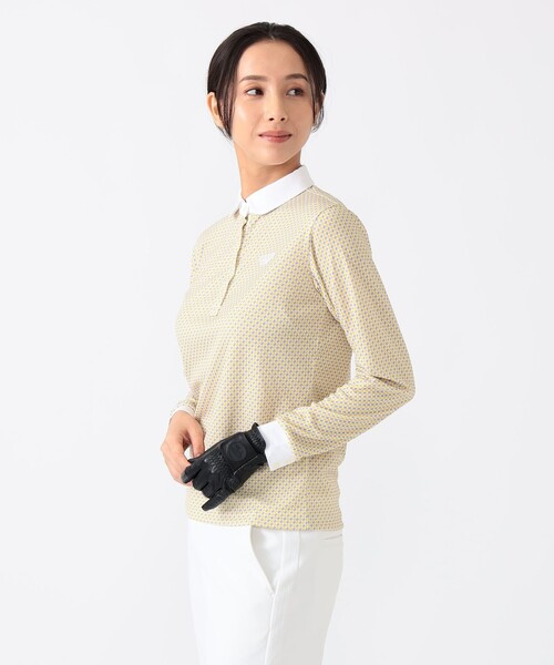BEAMS GOLF ポロシャツ ポロ PURPLE LABEL / 変形ドット柄 丸襟