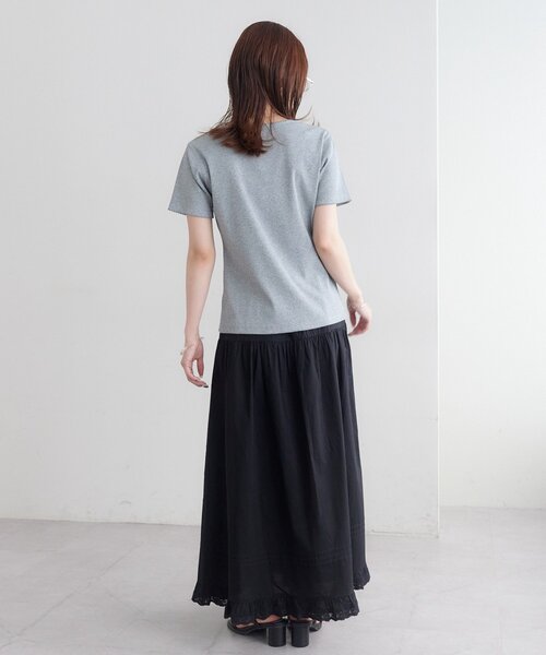 DISCOAT 【umm.】ピンタックレースフレアスカート セール】《2サイズ展開!》【umm.】ピンタックレースフレア