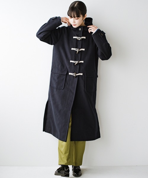 「haco!」 「KAKKO」ダッフルコート LARGE ネイビー レディース_画像5
