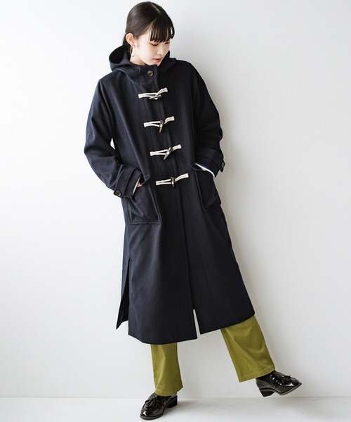 「haco!」 「KAKKO」ダッフルコート LARGE ネイビー レディース_画像6