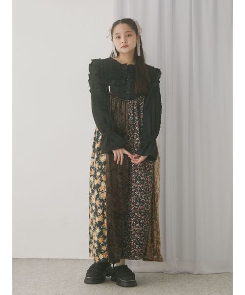 merry jenny レイヤード キャミワンピース ブラック ロング merry jenny（メリージェニー） ワンピース switchレイヤードキャミ