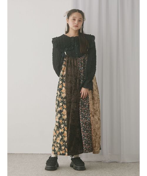 merry jenny レイヤード キャミワンピース ブラック ロング merry jenny（メリージェニー） ワンピース switchレイヤードキャミ