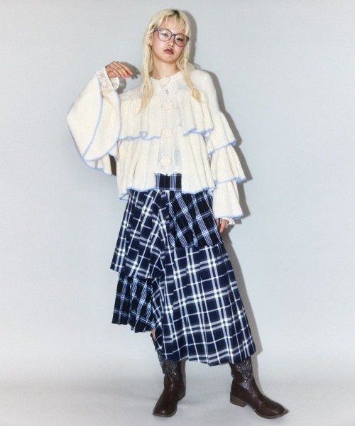 Candy Stripper スカート OVERLAP CHECK PLEATS : ZOZOTOWN