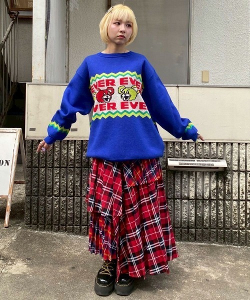 Candy Stripper スカート OVERLAP CHECK PLEATS : ZOZOTOWN