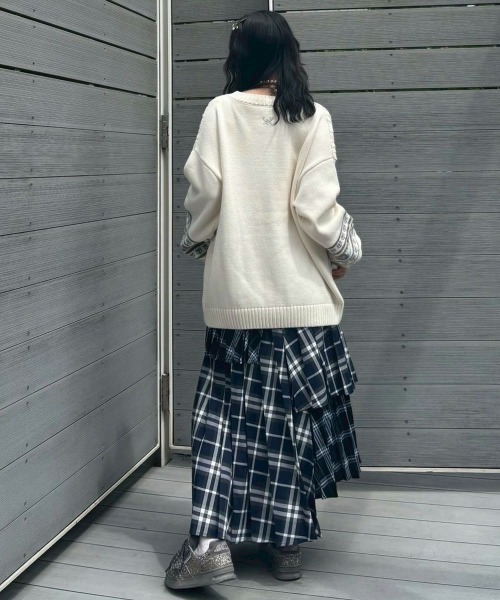 Candy Stripper プリーツスカート Candy Stripper スカート OVERLAP CHECK PLEATS : ZOZOTOWN