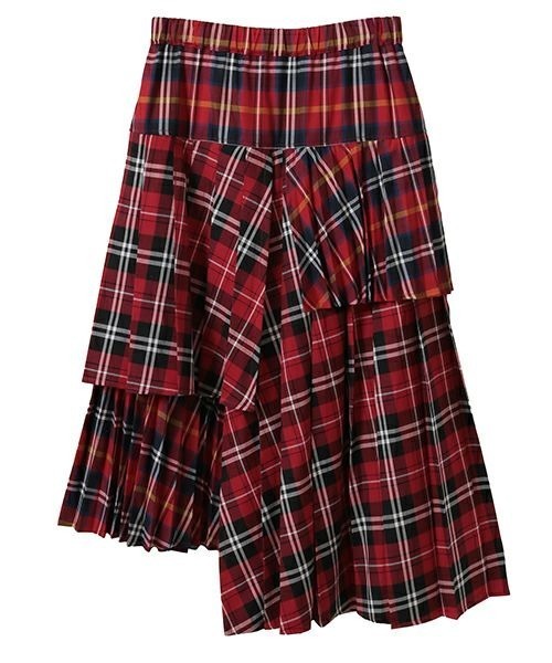Candy Stripper スカート OVERLAP CHECK PLEATS : ZOZOTOWN