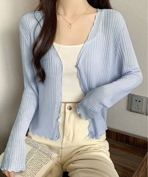 カーディガン 「夏の羽織りに」「着回し万能」メロウ シアー