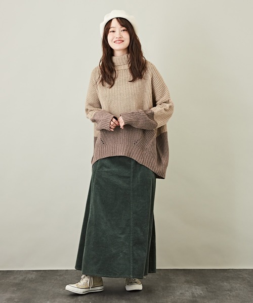 「CUBE SUGAR」 タートルネックニット M ベージュ レディース_画像2