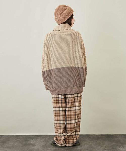 「CUBE SUGAR」 タートルネックニット M ベージュ レディース_画像5