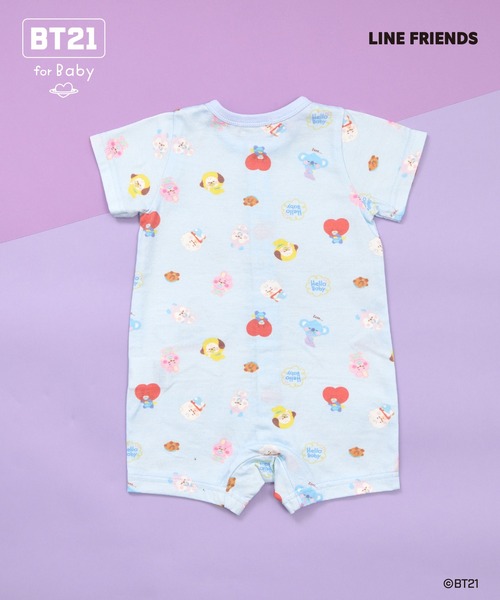 KP BOY ベビー服 ロンパース 「BT21」アップリケ 総柄ショート