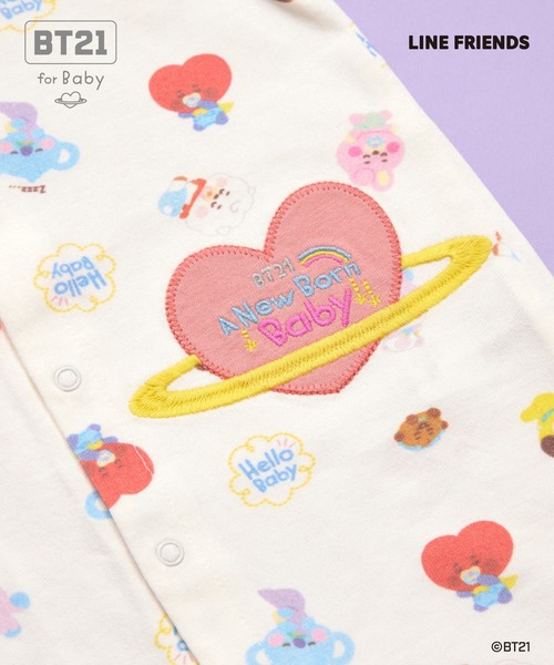 KP BOY（ケーピーボーイ） ベビー服 ロンパース 「BT21」アップリケ 総