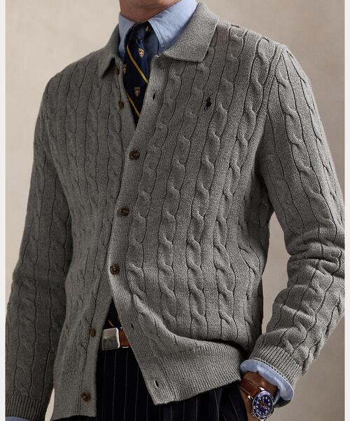 POLO RALPH LAUREN カーディガン ケーブルニット コットン