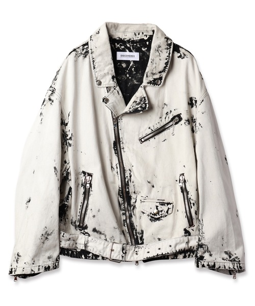 革ジャン ライダース BLACK BLEACH W RIDERS BLOUSON メンズ レディースの画像