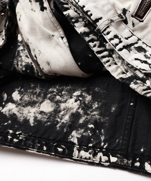 革ジャン ライダース BLACK BLEACH W RIDERS BLOUSON メンズ レディースの画像