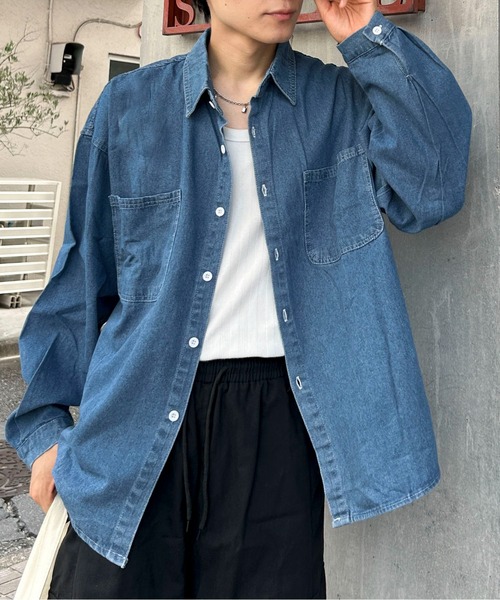 link lot シャツ 「25年秋冬新作」ルーズシルエットダブルポケット