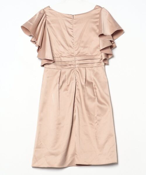 「GIRL」 フリル半袖ワンピース S ベージュ レディース_画像2