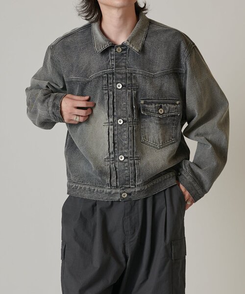 Lui's（ルイス） デニムジャケット S グレー メンズ : ZOZOTOWN Yahoo