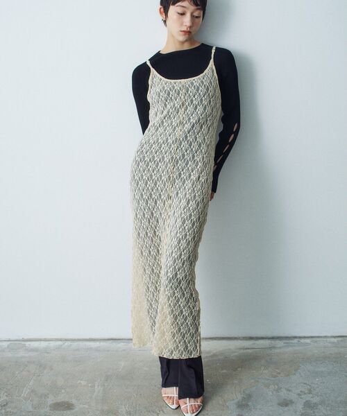 ワンピース stretch lace cami dressの画像