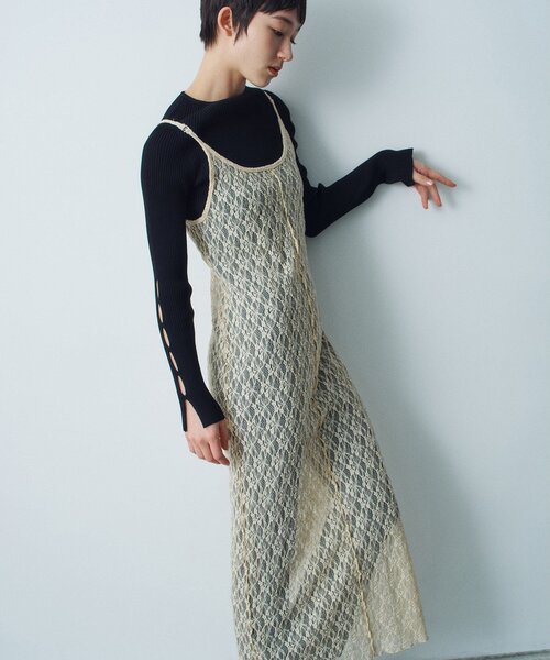 ワンピース stretch lace cami dressの画像
