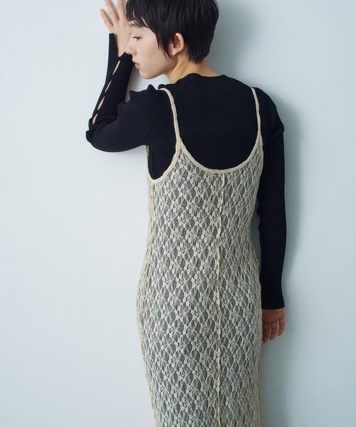 ワンピース stretch lace cami dressの画像